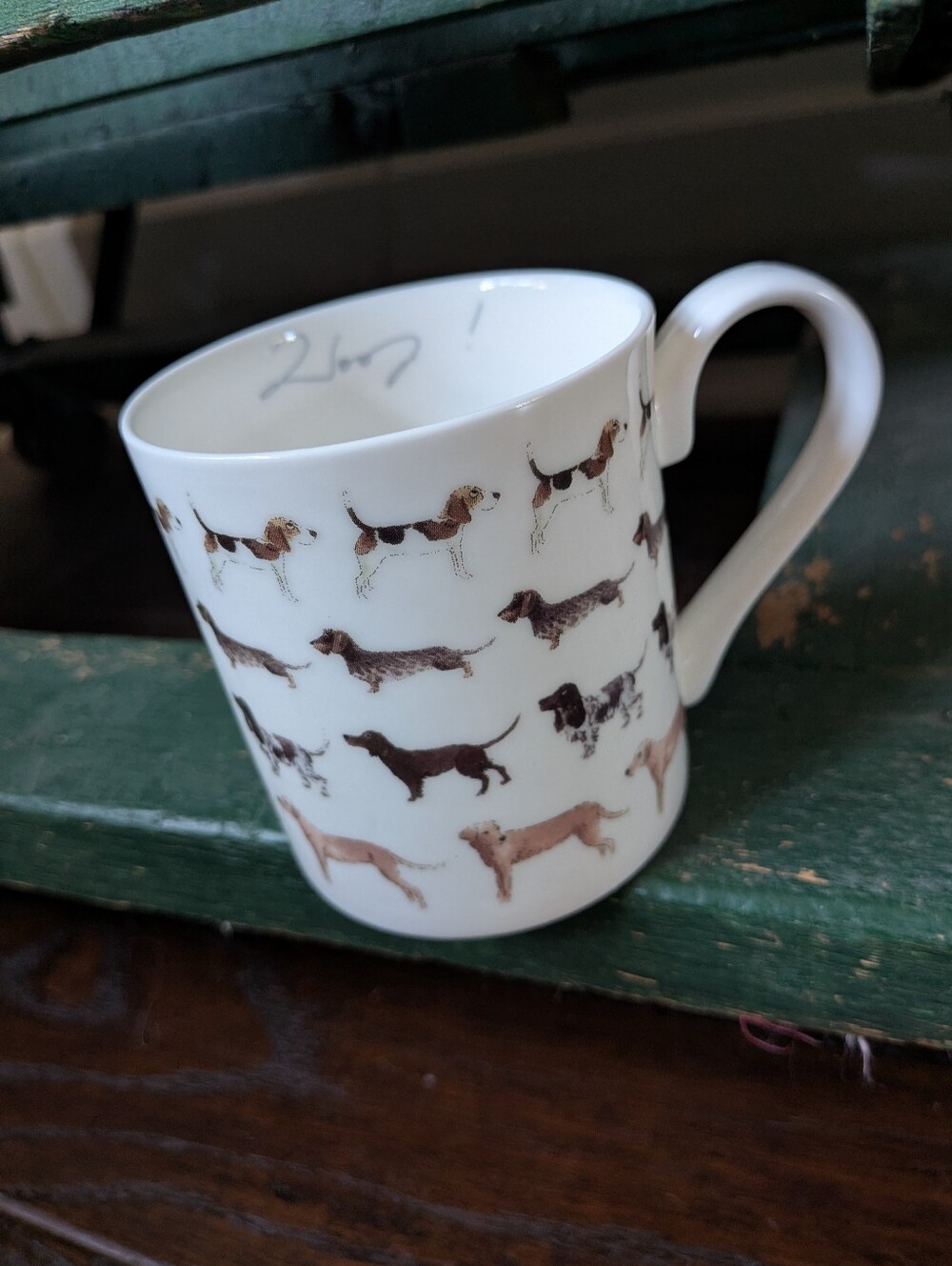 SOPHIE ALLPORT I 'Woof!' Brown Dogs Pattern Fine Bone China Ceramic Mug - Picture 6 of 13